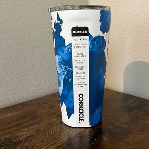 Corkcicle Blue Floral Tumbler